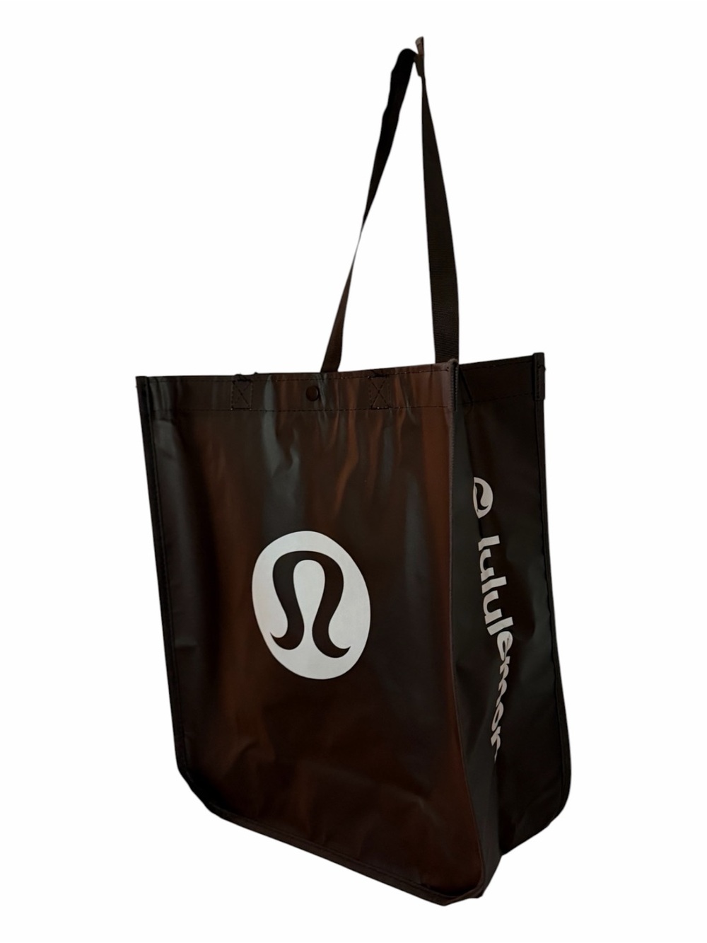 Lululemon Black Reusable Tote with White Multilingual Made To Feel Print